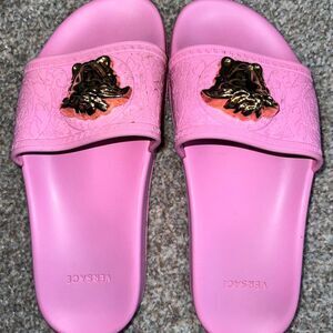 Versace Pink Medusa Slides – Size 36 (US 6) – Authentic Designer Sandals